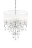 Glam Silver Faux Crystal Hanging Celing Lamp with See Thru Shade