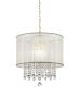 Primo Gold Finish Ceiling Lamp with Crystal Accents and White Shade