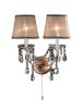 Silver and Pink Faux Crystal Dual Light Hanging Wall Sconce