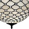 Black and White Tiffany Style Two Light Semi Flush Ceiling Lamp