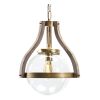 Gold Unique Statement Transparent Wood Ceiling Light With Clear Shades