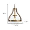 Gold Unique Statement Transparent Wood Ceiling Light With Clear Shades