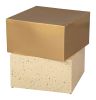 Cinza Side Table Gold & Beige