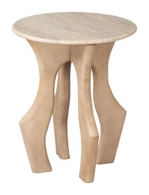 Eda Side Table White & Natural