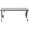 Modern Classic Vintage Style Coffee Table with Wood Top and Metal Legs