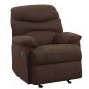 Comfortable Recliner Chair in Chocolate Brown Microfiber Upholstery