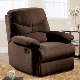 Comfortable Recliner Chair in Chocolate Brown Microfiber Upholstery