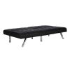Modern Black Faux Leather Upholstered Sleeper Sofa Bed