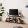 Modern Industrial Metal Wood Entertainment Center TV Stand for TV up to 60-inch