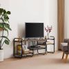 Modern Industrial Metal Wood Entertainment Center TV Stand for TV up to 60-inch