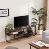 Modern Industrial Metal Wood Entertainment Center TV Stand for TV up to 60-inch