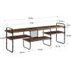 Industrial Modern Metal Wood Entertainment Center TV Stand for TV up to 75-inch