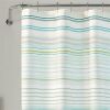 72-inch Sea Breeze Blue Green White Cabana Stripe Cotton Shower Curtain