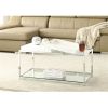 Modern Chrome Metal Coffee Table with 2 White Removable Trays
