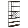 Heavy Duty Industrial Metal Wood 6 Tier Wine Rack Kitchen Storage Shelving Unit