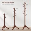 Heavy Duty Solid Wood Coat Rack in Dark Brown Finish with 53 lb Weight Capacity
