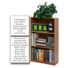 Light Cherry Finish 3-Tier Storage Shelves Bookcase