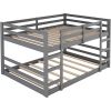 Full over Full Modern Low Profile Bunk Bed in Grey Wood Finish