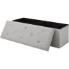 Light Grey Linen Upholstered Bedroom Living Room Entryway Storage Bench Ottoman