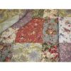 Red Green Blue Purple Yellow White 100-Percent Cotton Floral Patchwork Quilt Throw Blanket