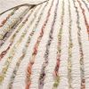 Full / Queen 100% Cotton Quilt Set Ruffled Multi-color Stripes