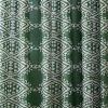 72 x 72 inch Cotton Poly Shower Curtain with Green White Geometric Motif Pattern