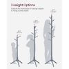 Space Saving Solid Wood Coat Rack in Grey Finish with 8 Hooks