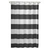 72 x 70 inch Polyester Grey White Nautical Ocean Beach Striped Shower Curtain