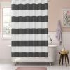 72 x 70 inch Polyester Grey White Nautical Ocean Beach Striped Shower Curtain