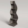 Modern 5 Shelf Corner Bookcase in Grey Wood Finish