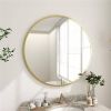 36 Inch Round Bathroom Vanity Wall Mirror Frame Matte Gold