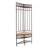 Metal Corner Hall Tree Foyer Entryway Shoe Storage Bench Coat Rack in Copper