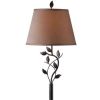 Vine Leaves Rubbed Bronze Finish Floor Lamp with 15-inch Gold Tapered Shade