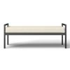 Modern Industrial Bed Bench with Black Metal Frame and Cream Upholstered Cushion