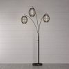 Modern Mid-Century Bohemian 82-inch Arch Floor Lamp with 3 Barrel Lights