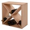 24 Bottle Solid Wood Stackable Modular Wine Rack