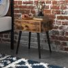 Mid-Century Modern Farmhouse Bedroom 1-Drawer Nightstand End Table
