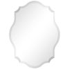 Modern Frameless 32 x 24 inch Scalloped Beveled Accent Bathroom Mirror