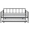 Twin size Heavy Duty Metal Daybed with Roll-Out Trundle Bed