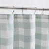 72-inch 100-Percent Cotton Fabric Shower Curtain with Green White Plaid Pattern