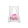 Twin size Sturdy Metal Canopy Bed in Pink