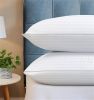 Set of 2 Machine Washable Down Alternative Bed Pillow with Cotton Cover - Queen