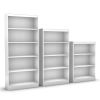 White 4-Shelf Bookcase with 2 Adjustable Shelves