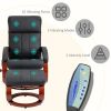 Adjustable Black Faux Leather Remote Massage Recliner Chair w/ Ottoman