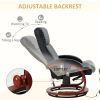 Adjustable Black Faux Leather Remote Massage Recliner Chair w/ Ottoman