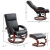 Adjustable Black Faux Leather Remote Massage Recliner Chair w/ Ottoman