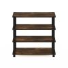 Stackable 4-Shelf Black Brown Wood Shoe Rack - Holds up to 12 Pair of Shoes