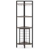 Industrial Corner Wine Rack Storage Shelving Unit with Glass Holders