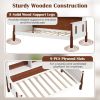 Twin size Vintage White Walnut Daybed with Bookcase Storage Cabinet Headboard