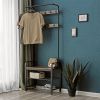 Entryway Modern Industrial Style Hall Tree Coat Rack Shoe Storage Bench